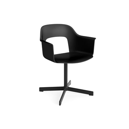 Layout Armchair 231 Swivel Base by HAY - Black Aluminium Base / Black