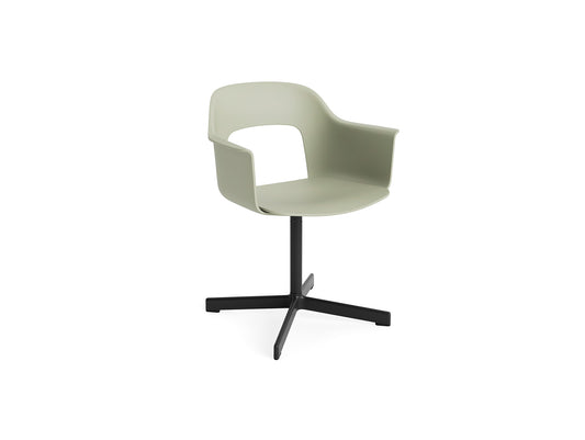 Layout Armchair 231 Swivel Base by HAY - Black Aluminium Base / Pastel Green 