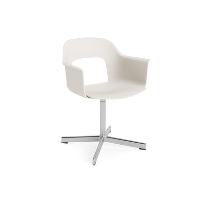 Layout Armchair 231 Swivel Base by HAY - Polished Aluminium Base / Cream White