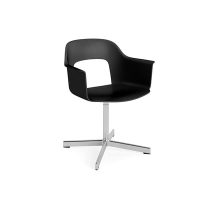 Layout Armchair 231 Swivel Base by HAY - Polished Aluminium Base / Black