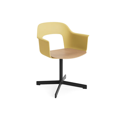 Layout Armchair 232 Swivel Base by HAY - Black Aluminium Base / Biscotti / Oak