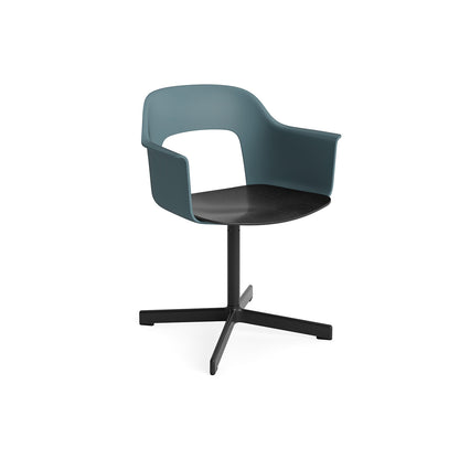 Layout Armchair 232 Swivel Base by HAY - Black Aluminium Base / Ocean / Black Oak