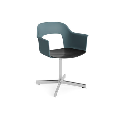 Layout Armchair 232 Swivel Base by HAY - Polished Aluminium Base / Ocean  / Black Oak