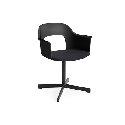Layout Armchair 233 - Swivel Base by HAY - Black Aluminium Base / Black / Steelcut Trio 195