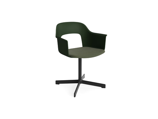 Layout Armchair 233 - Swivel Base by HAY - Black Aluminium Base / Bottle Green / Mode 072