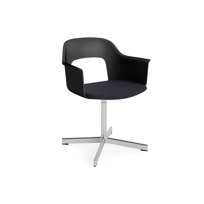 Layout Armchair 233 - Swivel Base by HAY - Polished Aluminium Base / Black / Steelcut Trio 195