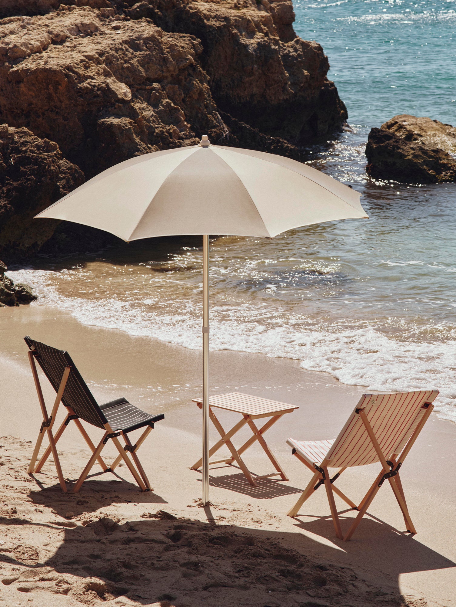 Terrazza Parasol by HAY - Octagon / Off White and Grey