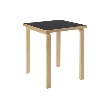 Aalto Table Square by Artek - 80C / Black Linoleum Top / Natural Lacquered Birch Legs