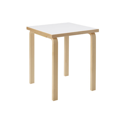 Aalto Table Square by Artek - 80C / White HPL Top / Natural Lacquered Birch Legs
