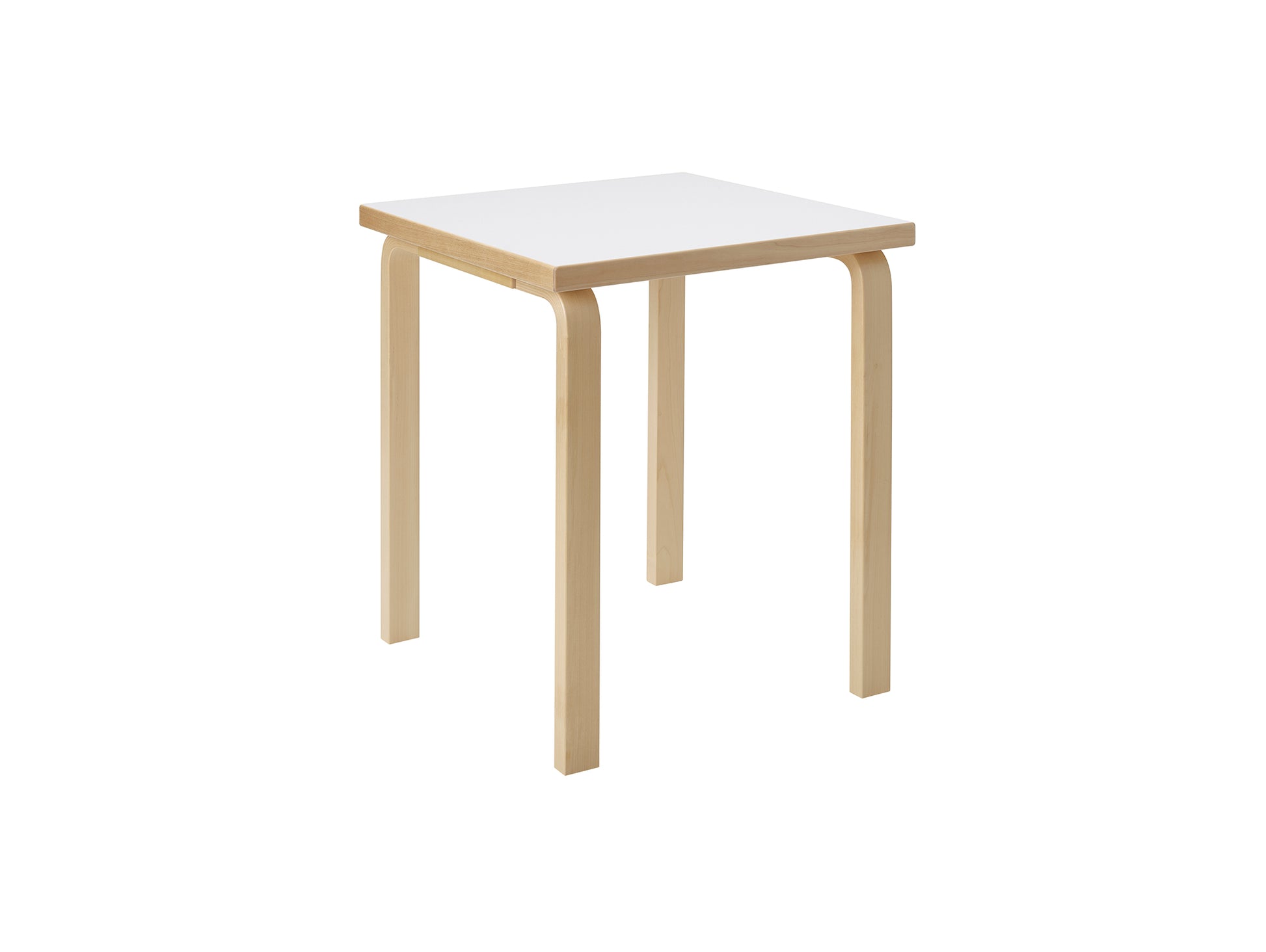 Aalto Table Square by Artek - 80C / White HPL Top / Natural Lacquered Birch Legs