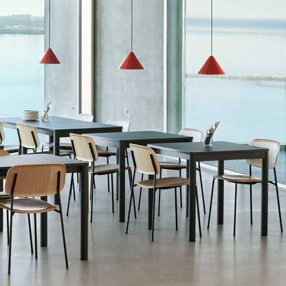 Annex Table Flush by HAY - 80x80 / Dark Grey Linoleum Top / Charcoal Aluminium Legs
