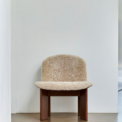 Chisel Lounge Chair (Front Upholstery) by HAY - Lacquered Walnut / Mohawi Sheepskin 21