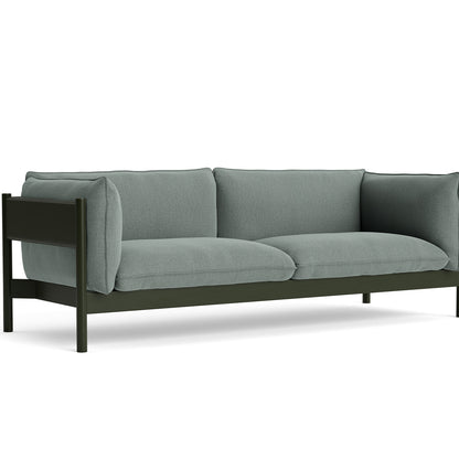 Arbour 3-Seater Sofa by HAY - Bottle Green Water-Based Lacquered Beech / Re-wool 868