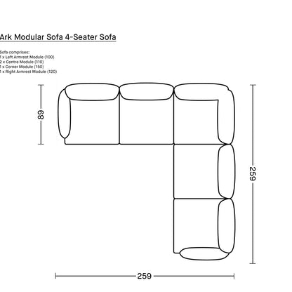 Ark Modular Sofa 4-Seater Sofa by Normann Copenhagen