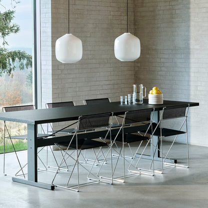 Passerelle Table by HAY - Black Linoleum Tabletop / In Black Oak Frame / Ink Black Crossbar