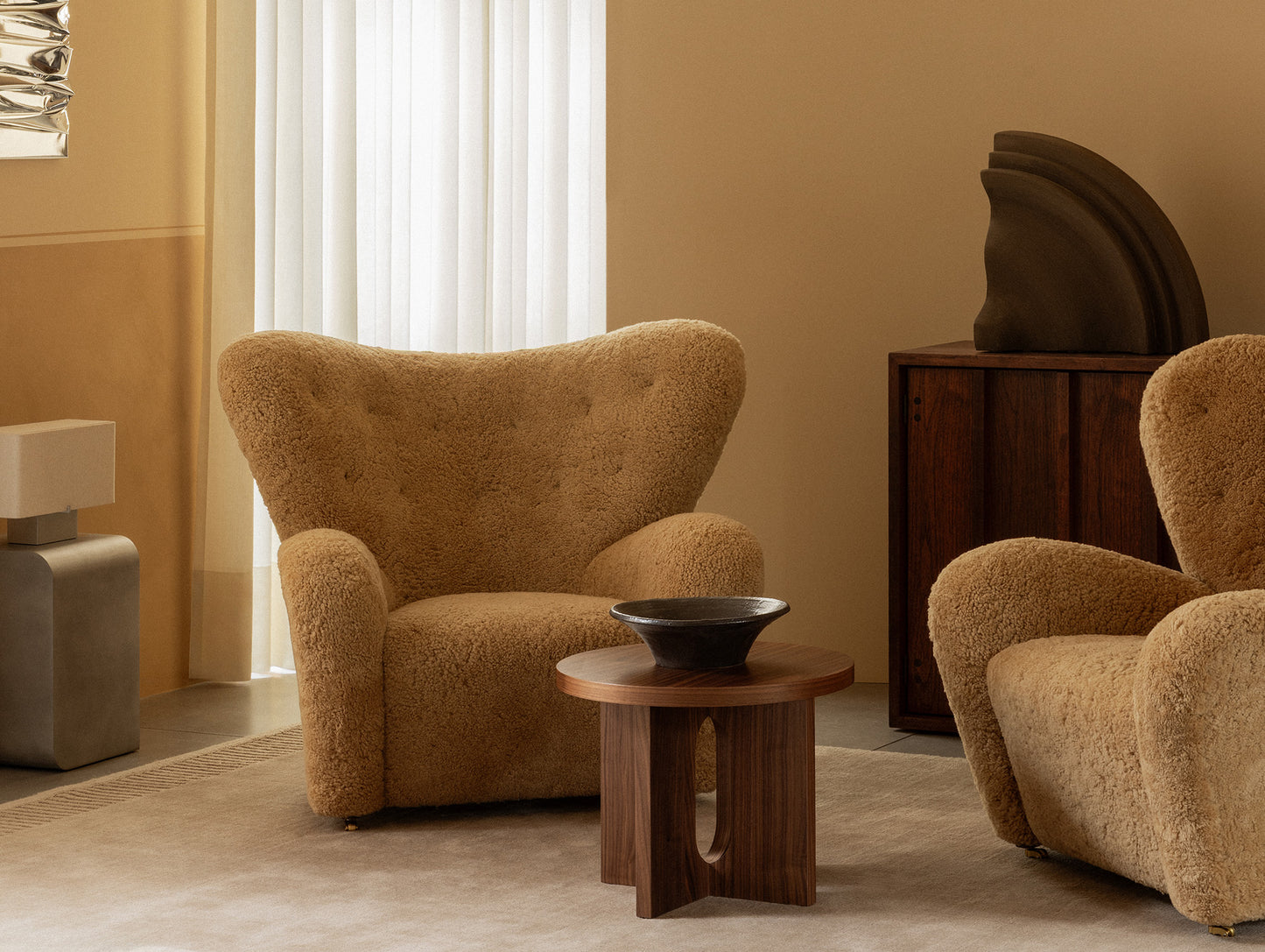 The Tired Man Lounge Chair by Audo Copenhagen - Sheepskin Honey