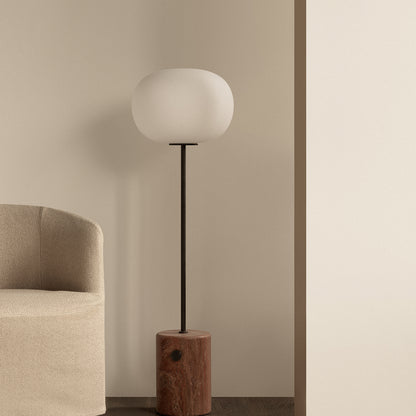 JWDA Floor Lamp by Audo Copenhagen - Red Travertine Base / Bronzed Brass Stem
