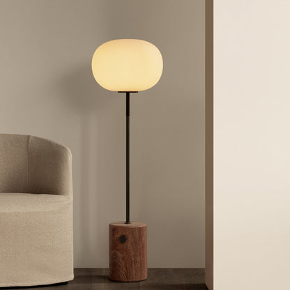 JWDA Floor Lamp by Audo Copenhagen - Red Travertine Base / Bronzed Brass Stem