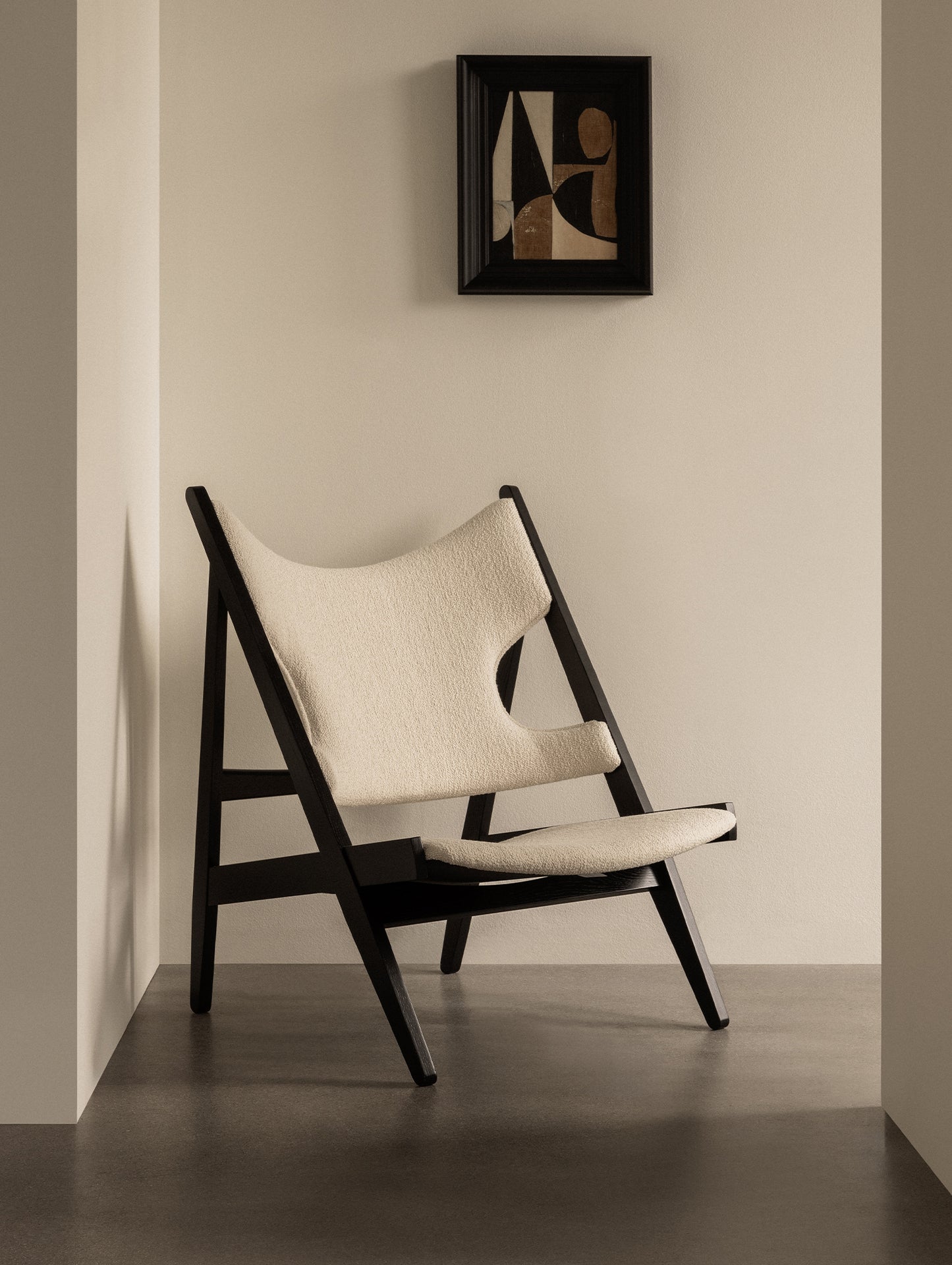 Knitting Lounge Chair (Upholstered) by Audo Copenhagen  - Black Oak / UK Boucle / Lana 24