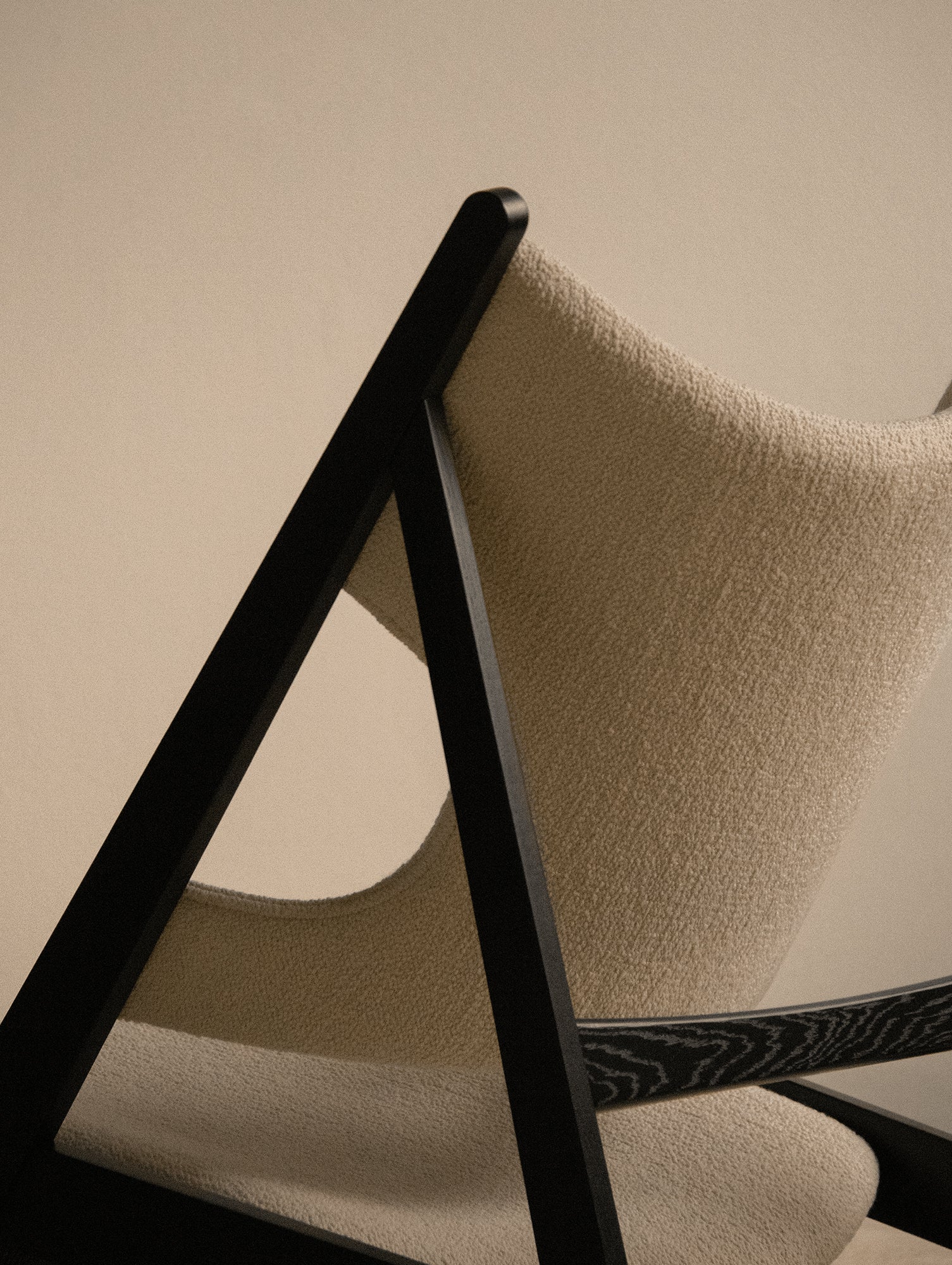 Knitting Lounge Chair (Upholstered) by Audo Copenhagen  - Black Oak / UK Boucle / Lana 24