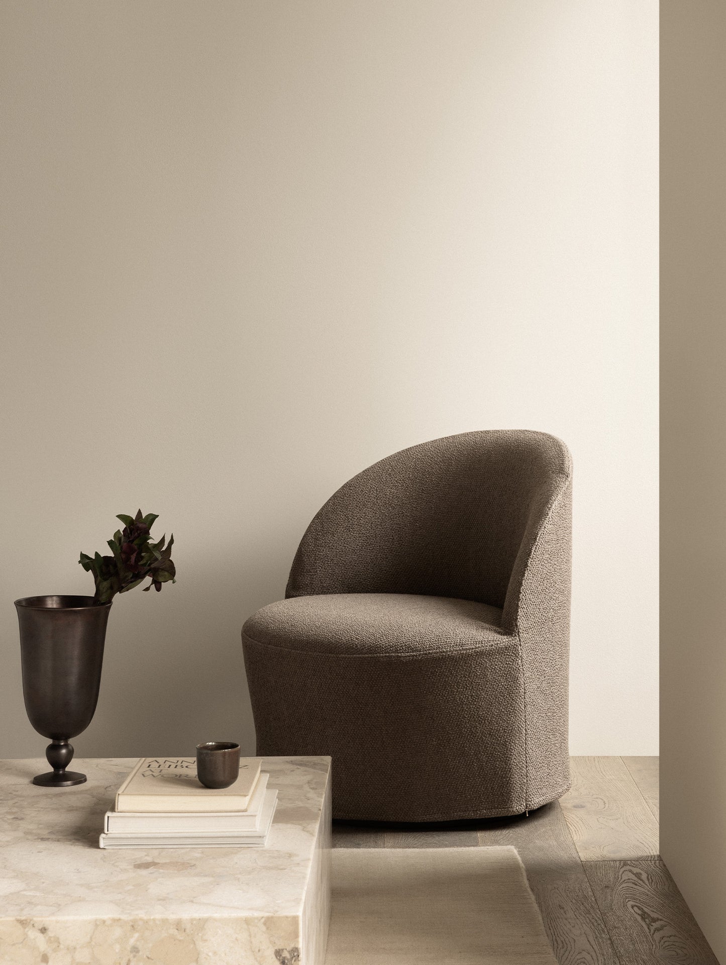 Tearoom Lounge Chair with Loose Cover - Swivel Base with Return