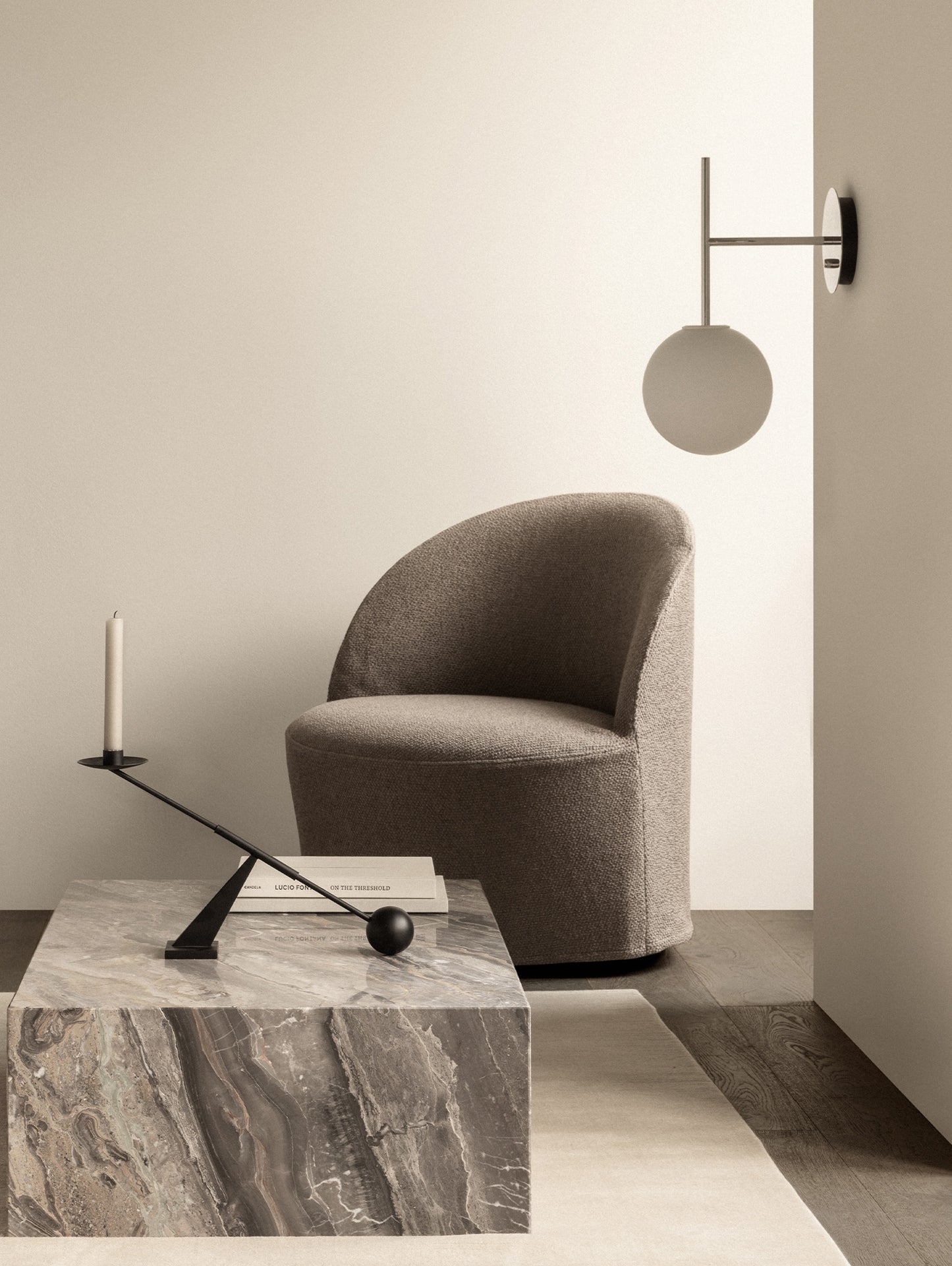 Tearoom Lounge Chair with Loose Cover - Swivel Base with Return