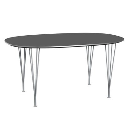 Superellipse Dining Table by Fritz Hansen - B612 / Grey Bromo Laminate Tabletop / Silver Grey Steel Base