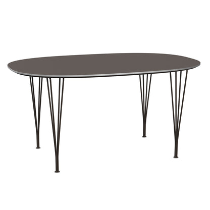 Superellipse Dining Table by Fritz Hansen - B612 / Grey Laminate Tabletop / Brown Bronze Steel Base