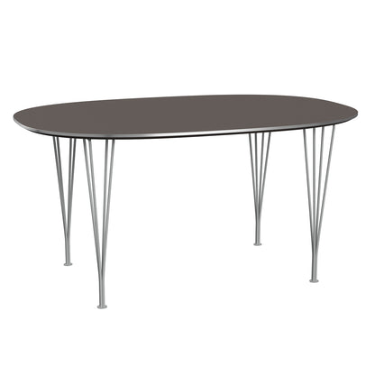 Superellipse Dining Table by Fritz Hansen - B612 / Grey Laminate Tabletop / Nine Grey Steel Base