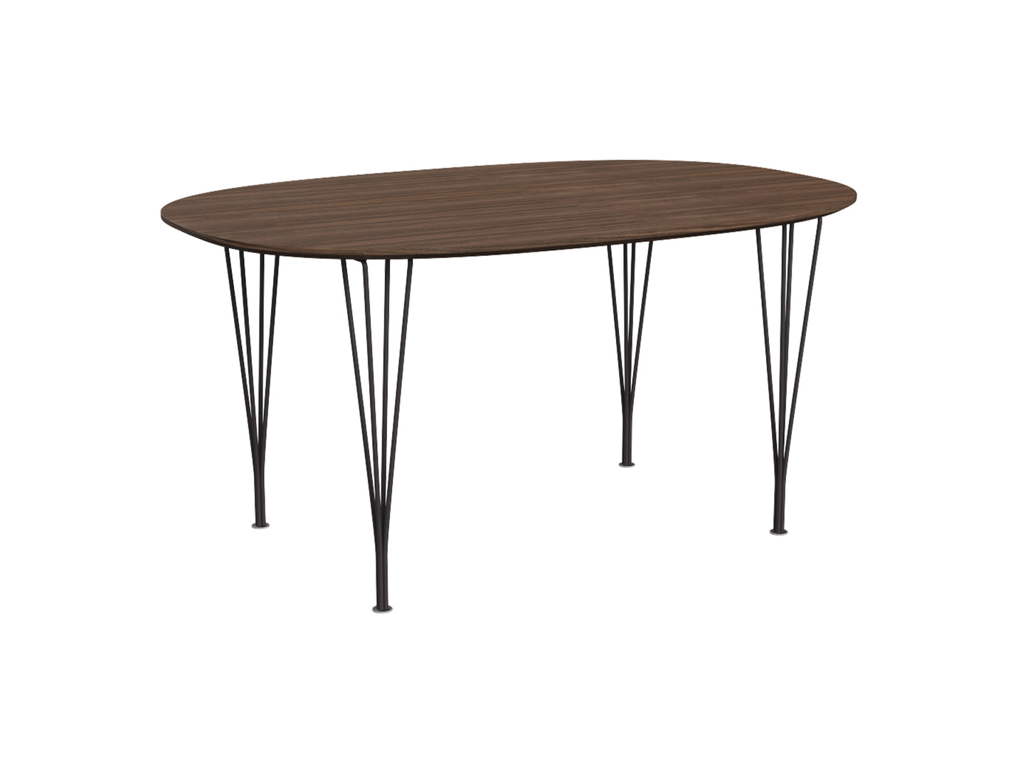 Superellipse Dining Table by Fritz Hansen - B612 / Lacquered Walnut Veneer Tabletop / Warm Graphite Steel Base