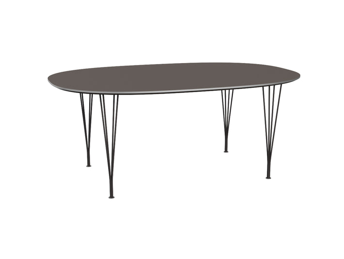 Superellipse Dining Table by Fritz Hansen - B613 / Grey Laminate Tabletop / Warm Graphite Steel Base