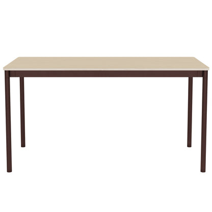 Base Table by Muuto - 140X70 / Oak Veneer / Plywood Top with Brown Red Legs