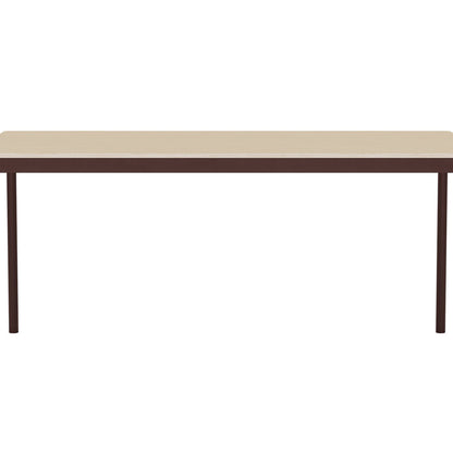 Base Table by Muuto - 160X80 / Oak Veneer / Plywood Top with Brown Red Legs