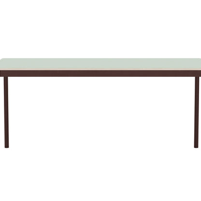 Base Table by Muuto - 160x80 / Light Green Laminate / Plywood Top with Brown Red Legs
