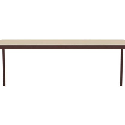 Base Table by Muuto - 190X80 / Oak Veneer / Plywood Top with Brown Red Legs
