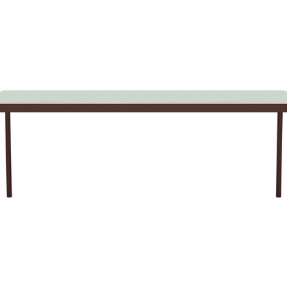 Base Table by Muuto - 190x80 / Light Green Laminate / Plywood Top with Brown Red Legs