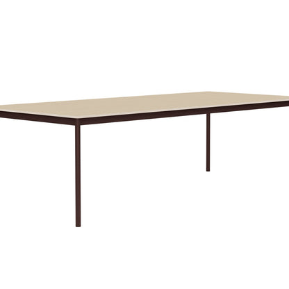 Base Table by Muuto - 250X110 / Oak Veneer / Plywood Top with Brown Red Legs