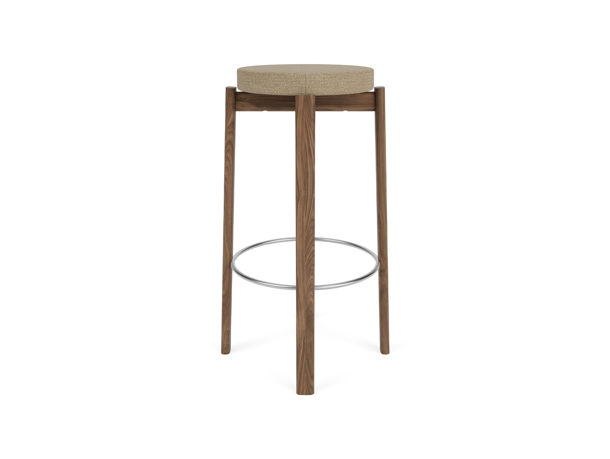 Passage Bar/Counter Stool Upholstered by Audo Copenhagen - Bar Stool / Walnut Base / Barnum Boucle 04