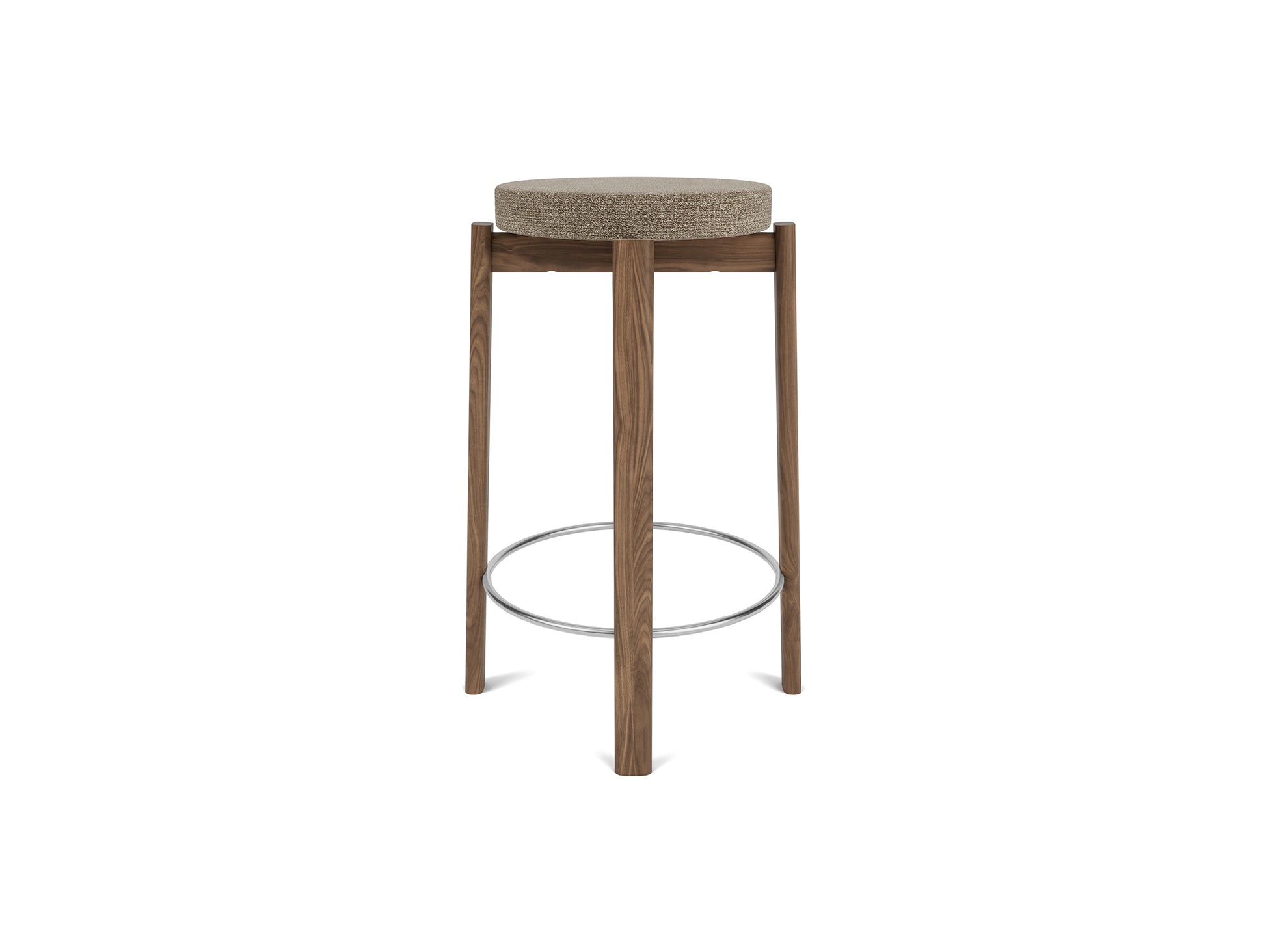 Passage Bar/Counter Stool Upholstered by Audo Copenhagen - Counter Stool / Walnut Base / Barnum Boucle 04