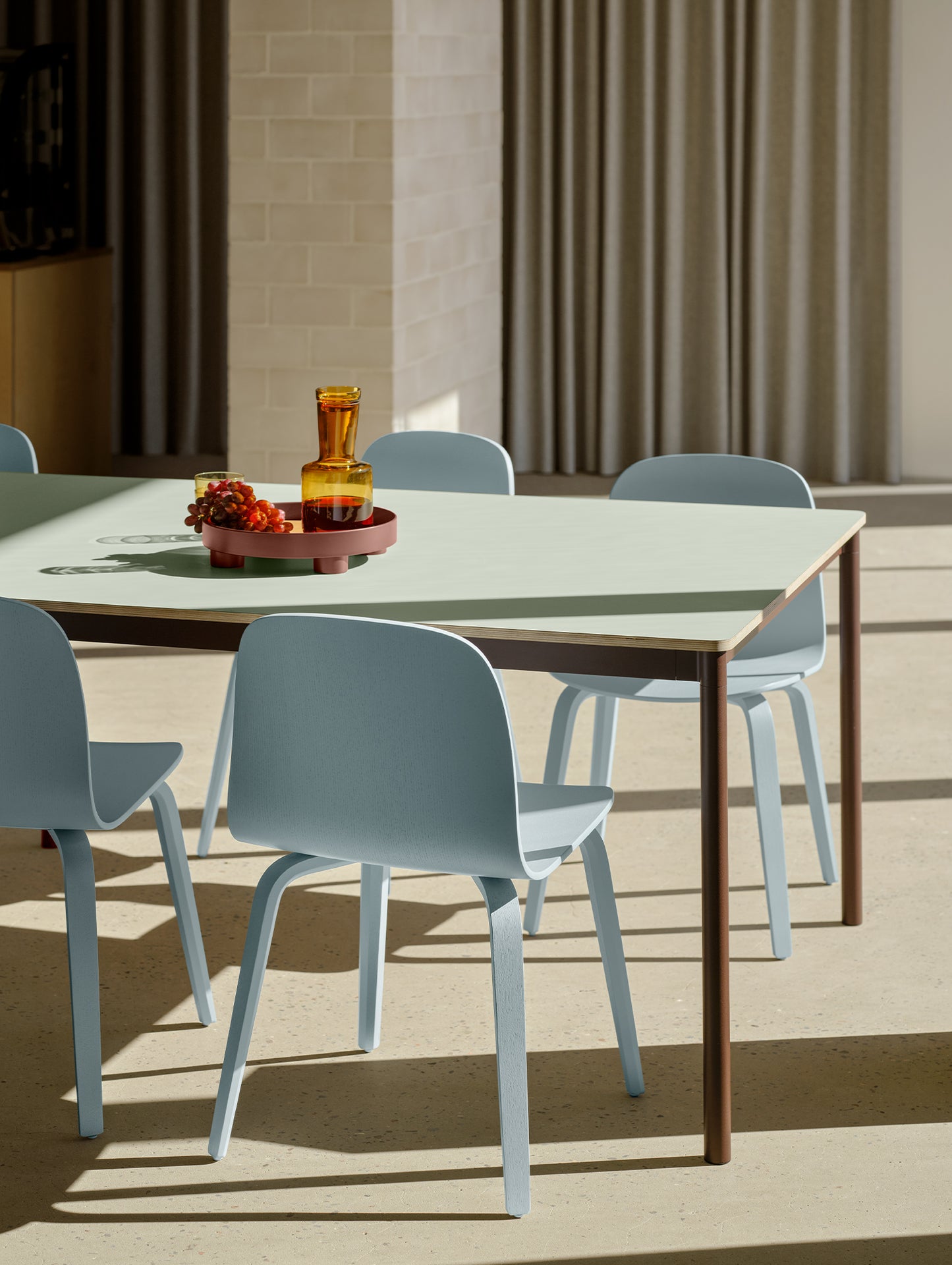 Visu Chair Wood Base by Muuto - Light Blue Ash