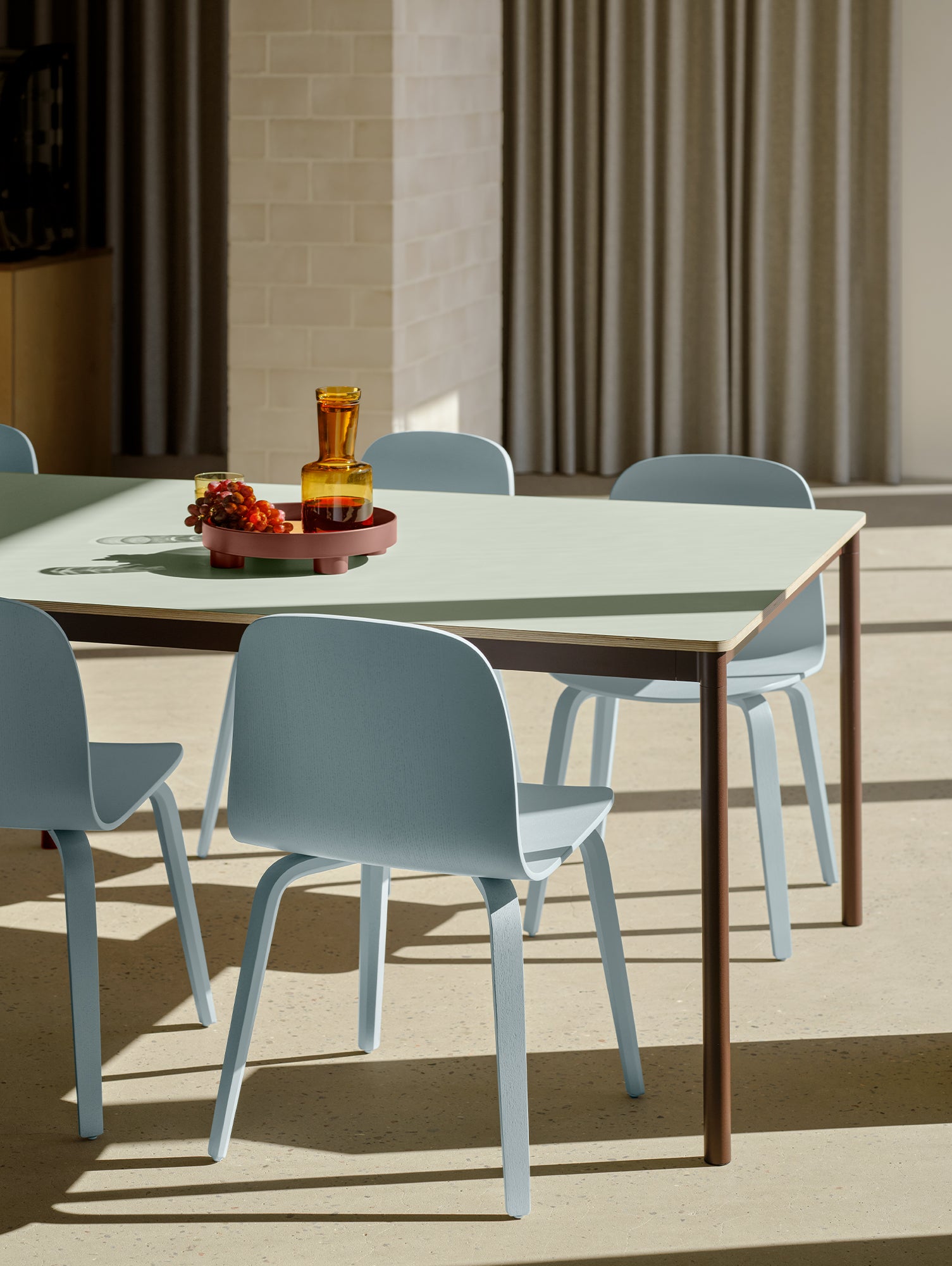 Visu Chair Wood Base by Muuto - Light Blue Ash