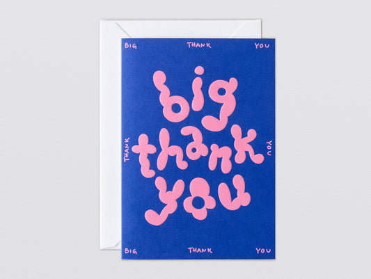 'Big Thank You' Embossed Greetings Card by Wrap