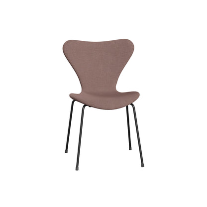 Series 7™ 3107 Dining Chair (Fully Upholstered) by Fritz Hansen - Black Steel / Re wool 648
