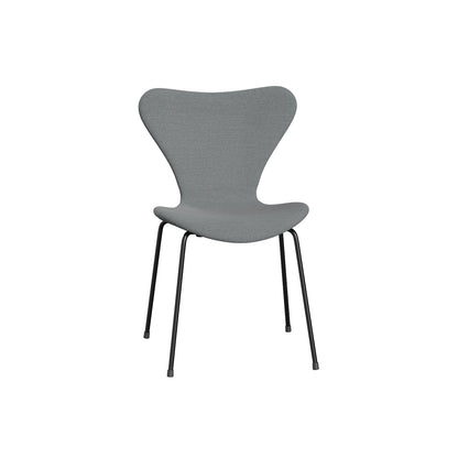 Series 7™ 3107 Dining Chair (Fully Upholstered) by Fritz Hansen - Black Steel / Steelcut Trio 133