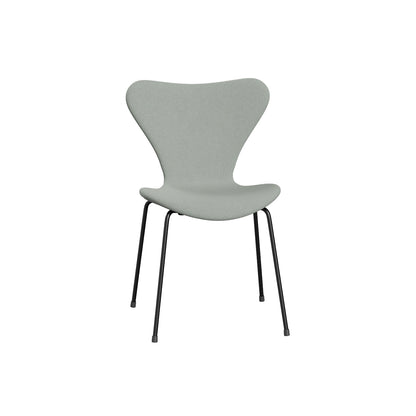 Series 7™ 3107 Dining Chair (Fully Upholstered) by Fritz Hansen - Black Steel / Sunniva 132