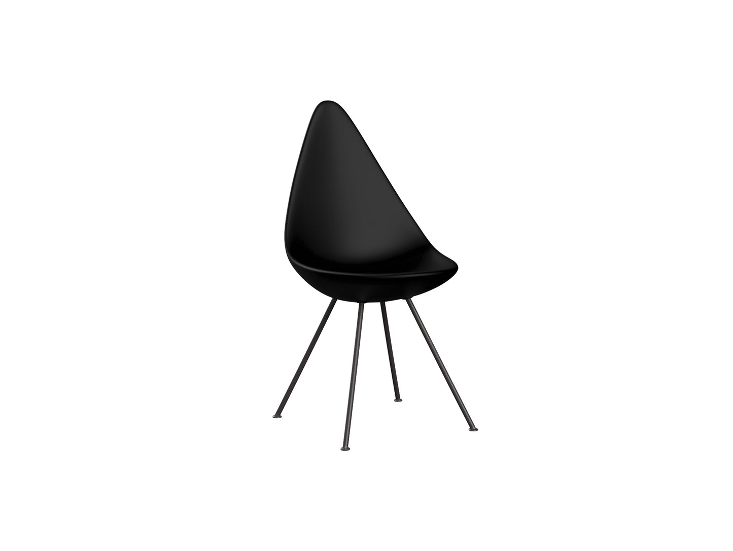 Drop Dining Chair Plastic (3110) by Fritz Hansen - Black / Warm Graphite Base