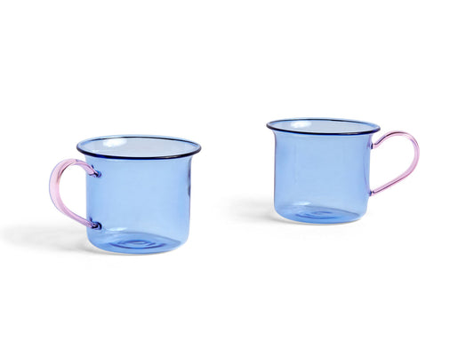 Light Blue Borosilicate Cups - Set of 2 by HAY