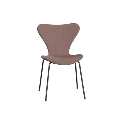 Series 7™ 3107 Dining Chair (Fully Upholstered) by Fritz Hansen - Brown Bronze Steel / Re-wool 648