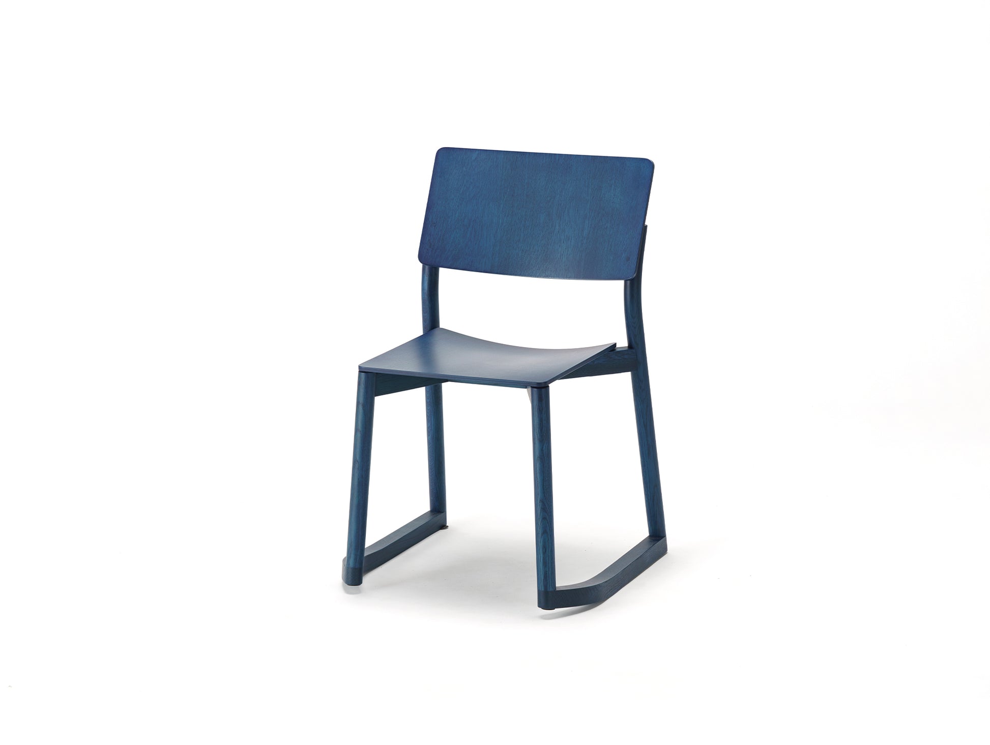 Panorama Chair with Runners by Karimoku New Standard - Indigo Blue Lacquered Oak