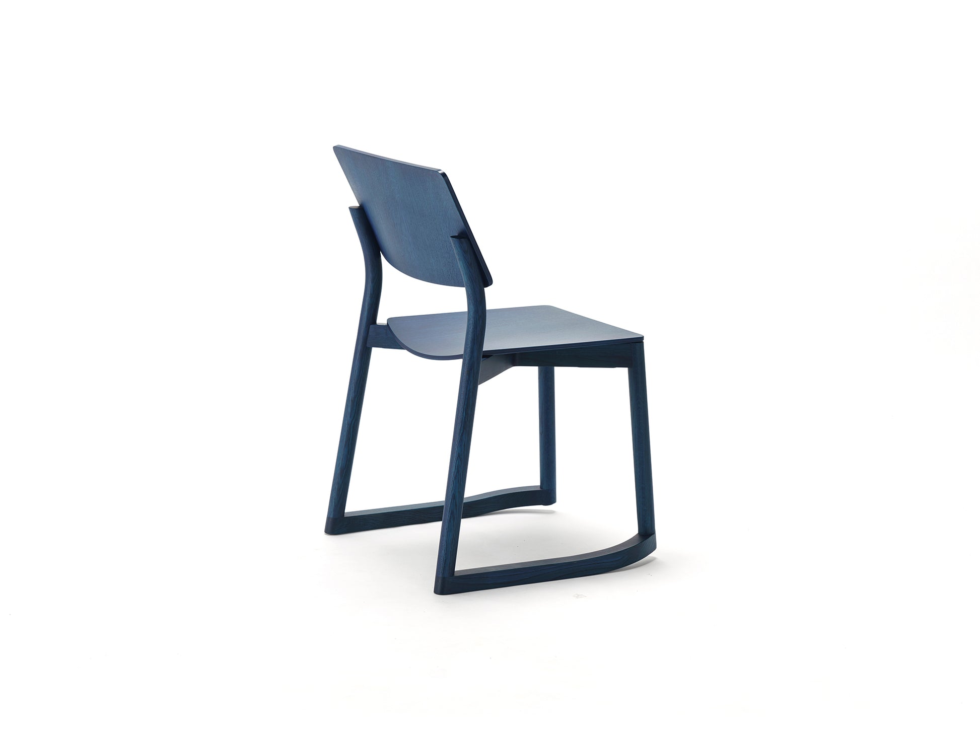 Panorama Chair with Runners by Karimoku New Standard - Indigo Blue Lacquered Oak